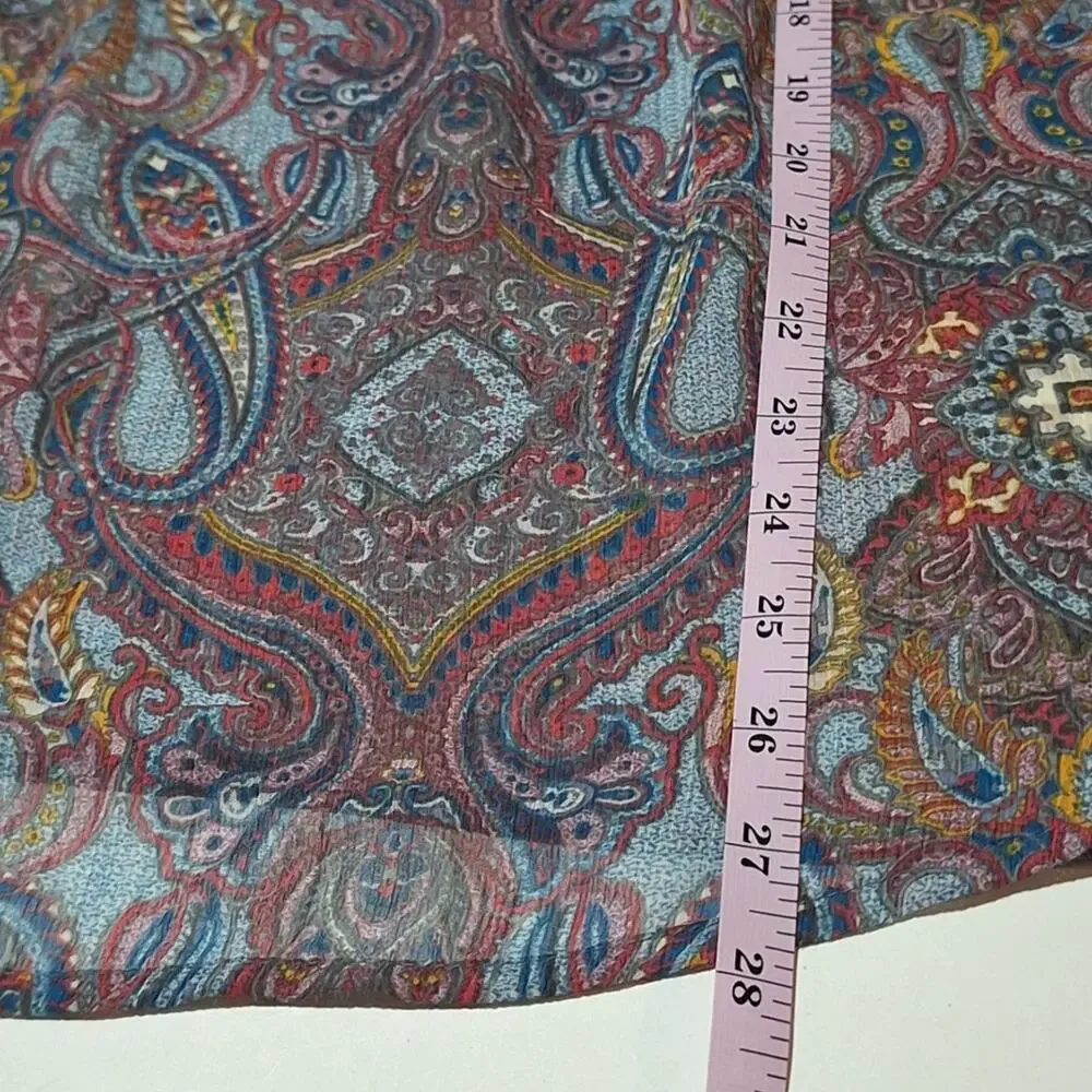 Lane Bryant Shirt Women's 18/20 Blue Paisley Sheer Classic Workwear Office - Picture 6 of 7